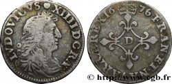 LOUIS XIV  THE SUN KING  Quatre sols à la croix formée de lis 1676 Vimy-en-Lyonnais (actuellement Neuville-sur-Saône)