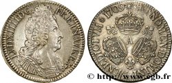 LOUIS XIV LE GRAND OU LE ROI SOLEIL Écu aux trois couronnes 1709 Paris TTB+