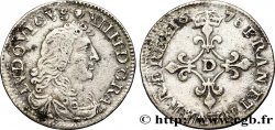 LOUIS XIV  THE SUN KING  Quatre sols à la croix formée de lis 1676 Vimy-en-Lyonnais (actuellement Neuville-sur-Saône)