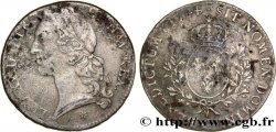 LOUIS XV DIT LE BIEN AIMÉ Écu aux branches d’olivier, tête ceinte d’un bandeau 1744 Caen