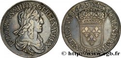 LOUIS XIII  Écu, buste drapé et cuirassé (2e buste de Jean Warin) 1643 Lyon
