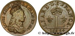 LOUIS XIV  THE SUN KING  Liard de France à l L couronnée (épreuve) 1654 Paris