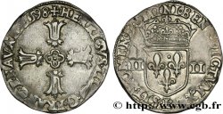 HENRI IV LE GRAND Quart d&nbsp;écu, croix feuillue de face 1598 Bayonne TTB/TTB+