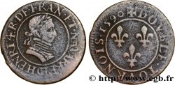 HENRY IV Double tournois, 1er type de Châlons-sur-Marne 1590 Châlons-en-Champagne