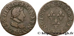 LOUIS XIII LE JUSTE Double tournois, type 2 de Paris 1625 Paris