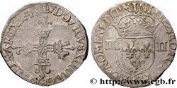 LOUIS XIV  THE SUN KING  Quart d écu, titulature côté croix 1645 La Rochelle