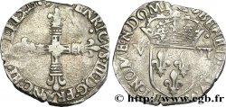 HENRI III Huitième d&nbsp;écu, croix de face 1589 Nantes