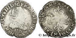 HENRY III Quart de franc au col plat 1588 Bordeaux