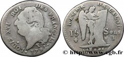 LOUIS XVI 15 sols dit &nbsp;au génie&nbsp;, type FRANCOIS 1791 Limoges