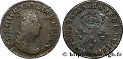 LOUIS XIV LE GRAND OU LE ROI SOLEIL IIII deniers 1696 Strasbourg TB+/TTB