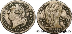 LOUIS XVI (MONARQUE CONSTITUTIONNEL)  15 sols dit &nbsp;au génie&nbsp;, type FRANCOIS 1791 Limoges