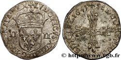 LOUIS XIV  THE SUN KING  Quart d écu, titulature côté écu 1645 Nantes VF/XF