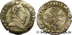 HENRI III Demi-franc au col plat 1588 Nantes TB+