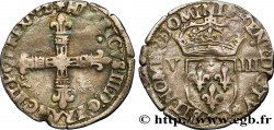 HENRI III Huitième d&nbsp;écu, croix de face 1582 Nantes TB+