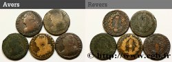 LA CONVENTION 2 sols dit  au faisceau , type FRANÇAIS et FRANÇOIS, lot de 5 ex. n.d. Ateliers divers