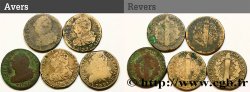 LOUIS XVI (MONARQUE CONSTITUTIONNEL)  2 sols dit &nbsp;au faisceau&nbsp;, type FRANÇAIS et FRANÇOIS, lot de 5 ex. n.d. Ateliers divers TB