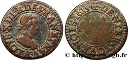 LOUIS XIII LE JUSTE Denier tournois, type 1 1615 Paris