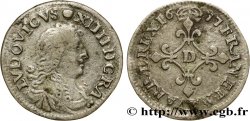 LOUIS XIV  THE SUN KING  Quatre sols à la croix formée de lis 1677 Vimy-en-Lyonnais (actuellement Neuville-sur-Saône)