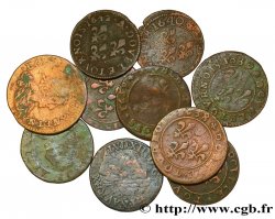 LOUIS XIII LE JUSTE Lot de 10 doubles tournois de Louis XIII n.d. s.l.