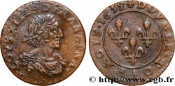 LOUIS XIII LE JUSTE Double tournois au grand buste viril drapé 1639 Vallée du Rhône