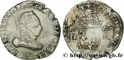 HENRI III Teston, 3e type (variété col gaufré) 1575 Angers