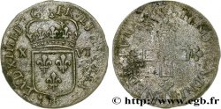 LOUIS XIV LE GRAND OU LE ROI SOLEIL XVI deniers 1696 Strasbourg