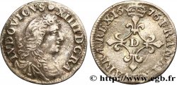 LOUIS XIV LE GRAND OU LE ROI SOLEIL Quatre sols à la croix formée de lis 1676 Vimy-en-Lyonnais (actuellement Neuville-sur-Saône)