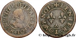HENRI III Denier tournois, 1er type de Paris n.d. Paris, Moulin des Étuves