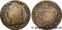 LOUIS XV DIT LE BIEN AIMÉ Demi-écu aux branches d’olivier, buste lauré 1772 Nantes TB/TB+