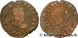 HENRI III Double tournois, type de Saint-Lô 1586 Saint-Lô B+