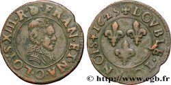 LOUIS XIII LE JUSTE Double tournois, type 4 1625 Riom