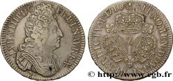 LOUIS XIV LE GRAND OU LE ROI SOLEIL Écu aux trois couronnes 1710 Grenoble TTB/TTB+