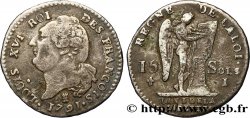 LOUIS XVI (MONARQUE CONSTITUTIONNEL)  15 sols dit  au génie , type FRANCOIS 1791 Limoges TB+
