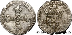 HENRI III Quart d&nbsp;écu, croix de face 1588 