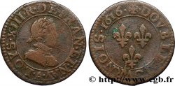 LOUIS XIII  Double tournois, type 1 1616 Paris, Moulin du Louvre VF