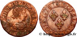 LOUIS XIII LE JUSTE Double tournois 1638 Troyes ou Chappes TTB