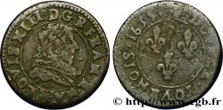 LOUIS XIII LE JUSTE Double tournois, type 1 1635 Saint-Palais TB+/TB