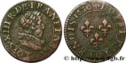 LOUIS XIII LE JUSTE Double tournois 1630 Paris