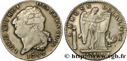 LOUIS XVI Écu dit  au génie , type FRANÇOIS 1792 Orléans BB/q.BB