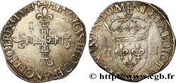 HENRI III Quart d&nbsp;écu, croix de face 1584 La Rochelle TTB/TB+