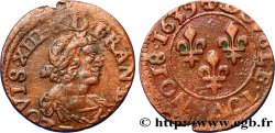 LOUIS XIII LE JUSTE Double tournois, 19e type 1639 s.l.