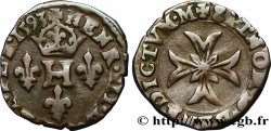 LA LIGUE. MONNAYAGE AU NOM D&nbsp;HENRI III Liard à la croix du Saint-Esprit 1593 Berre TTB+