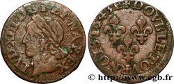 LOUIS XIII LE JUSTE Double tournois, type de Warin 1643 Tours TTB