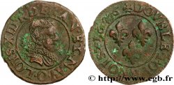 LOUIS XIII LE JUSTE Double tournois, type 4 1626 Riom TTB