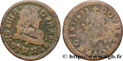 LOUIS XIII LE JUSTE Double tournois, type 1 1632 La Rochelle