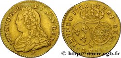LOUIS XV  THE WELL-BELOVED  Demi-louis d or aux écus ovales, buste habillé 1726 Montpellier XF