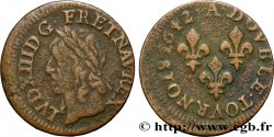 LOUIS XIII LE JUSTE Double tournois, type de Warin 1642 Corbeil