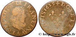 LOUIS XIII LE JUSTE Double tournois, type 5 de Paris 1629 Paris