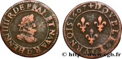 HENRY IV Double tournois, 1er type 1607 Lyon