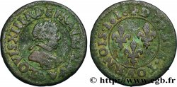 LOUIS XIII  Double tournois, type 4 1618 Lyon